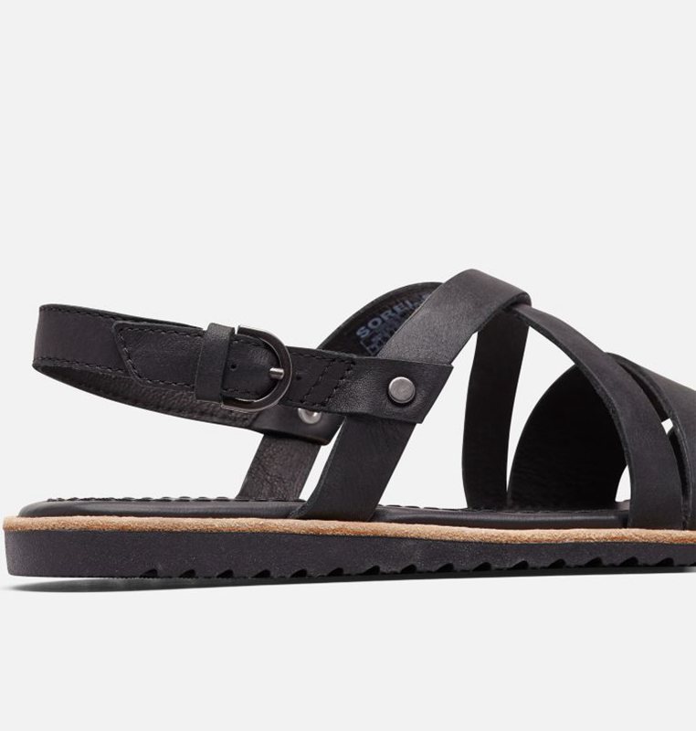 Sandalias Sorel Mujer - Ella™ Criss Cross Flat Negras - 62789-XOZI